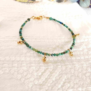 Bracelet KOMAL en turquoises et pampilles