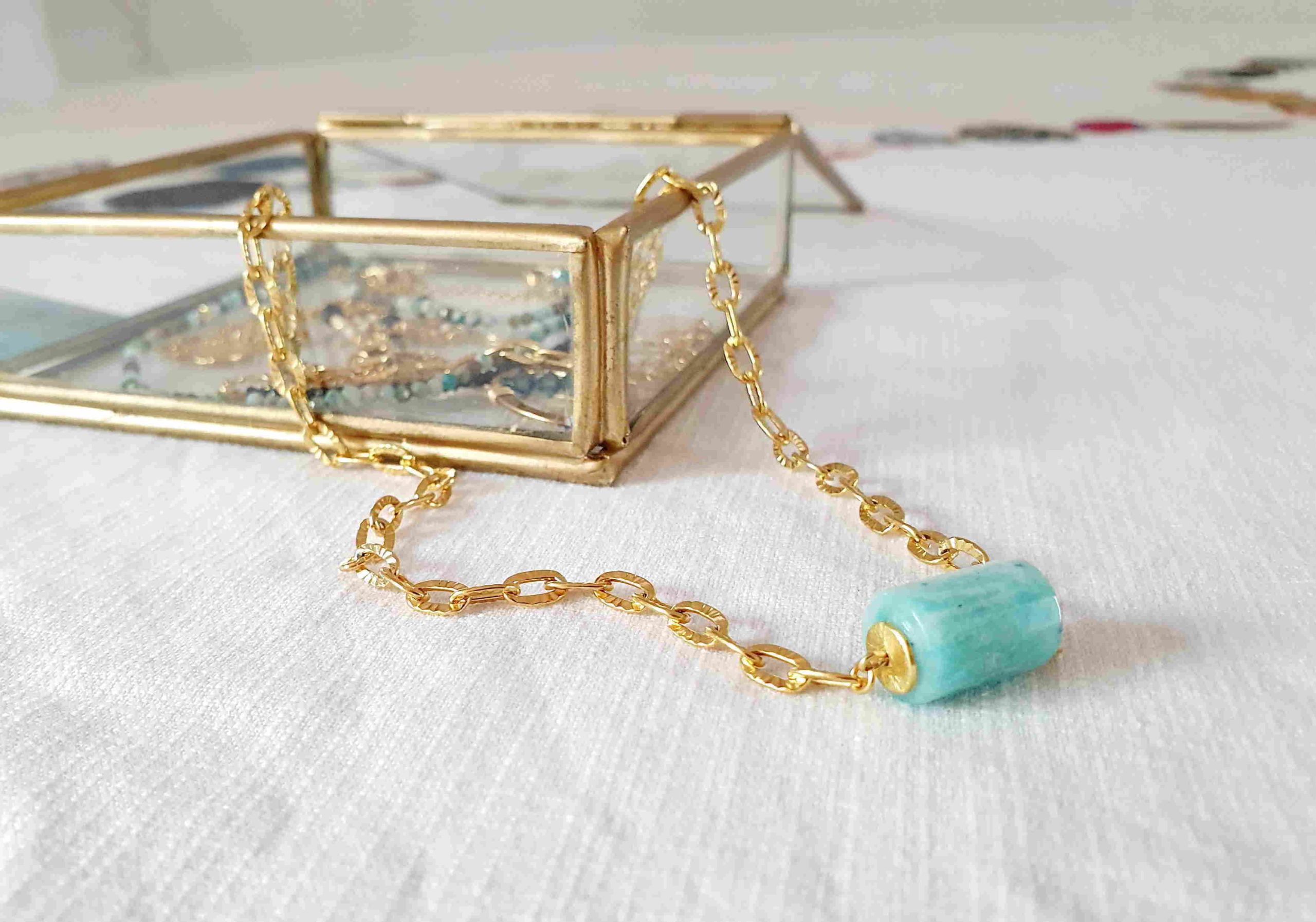 Collier UDAYA amazonite Coffret bijoux