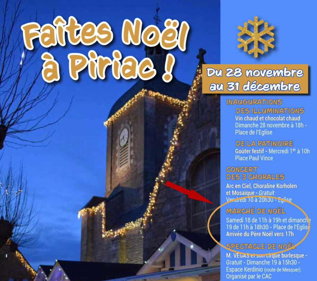18 - 19 déc Marché de Noël Piriac-sur-Mer carré