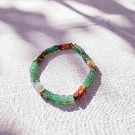 Bracelet JEANNE aventurine sur tissu